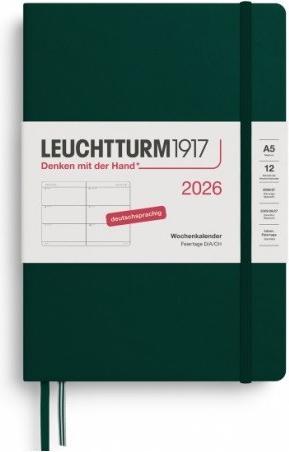 Image du produit Leuchtturm1917 Leuchtturm 1w/2s Medium Hc For.Green (A5, 1 semaine / 2 pages)