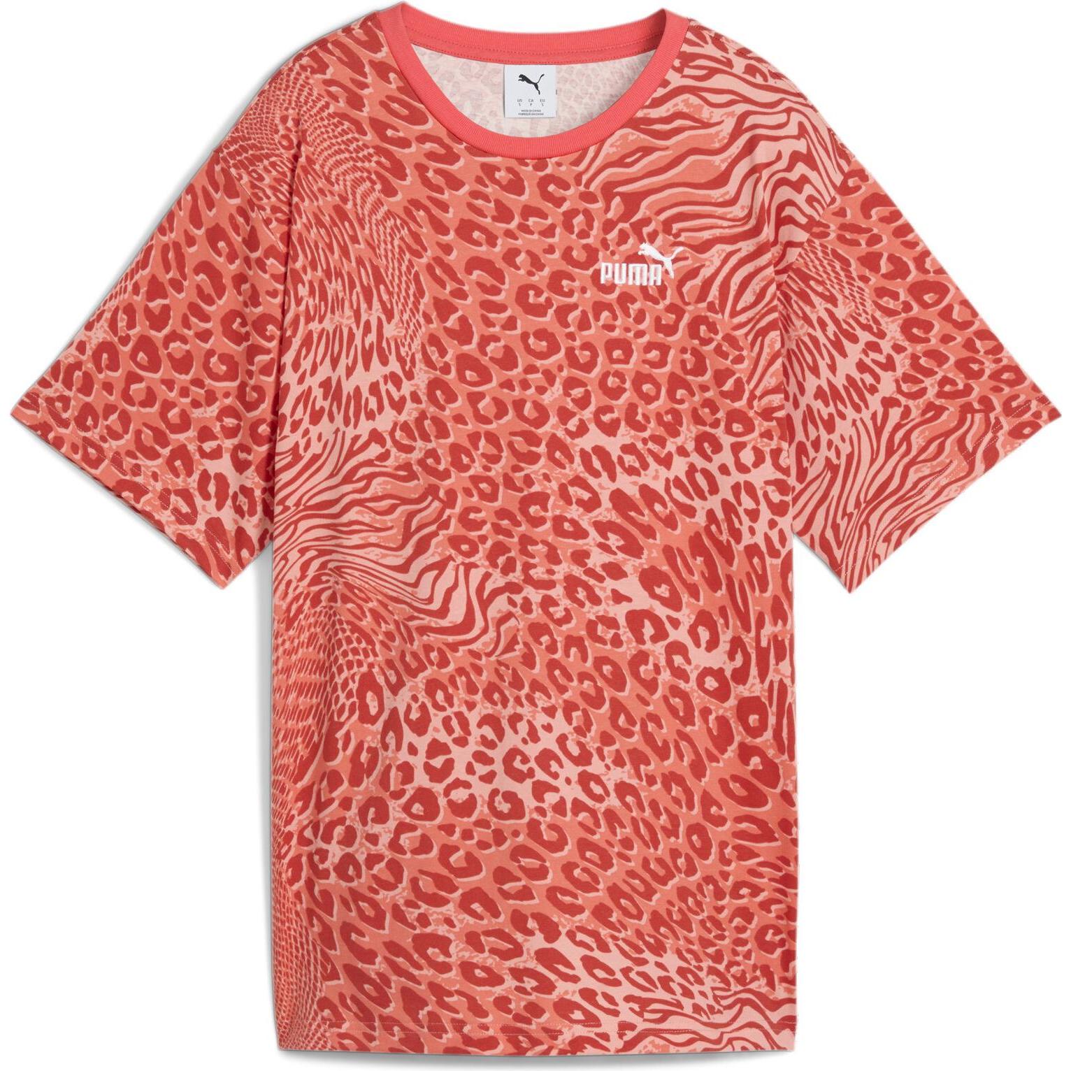 Puma, Herren, Sportshirt, ESS GRAPHIC ANIMAL Relaxed AOP Tee (L), Pink, L