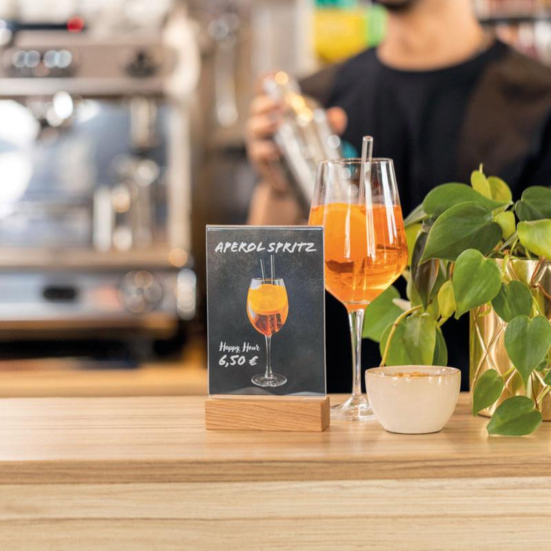 Thumbnail - Sigel, Prospektständer, Tischaufsteller mit Holzsockel (A6)