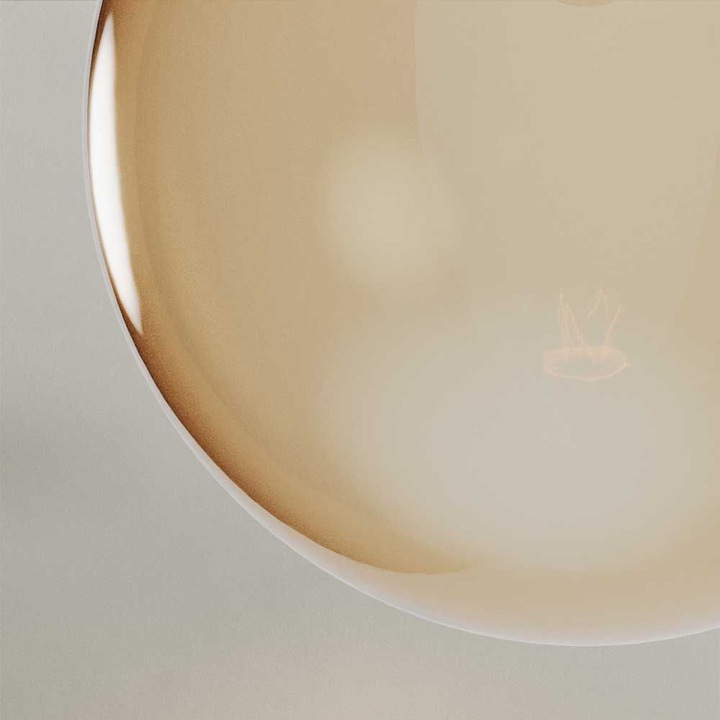 Dreibein in Schwarz, Amber Glas