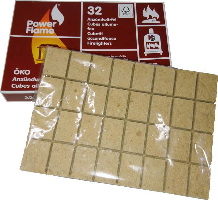 Actual product image Power Flame Rape wood fire cubes