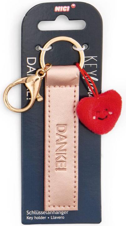 Actual product image Magni NICI Schlüsselanhänger Danke! Kunstlederband mit Herz roségold 10cm