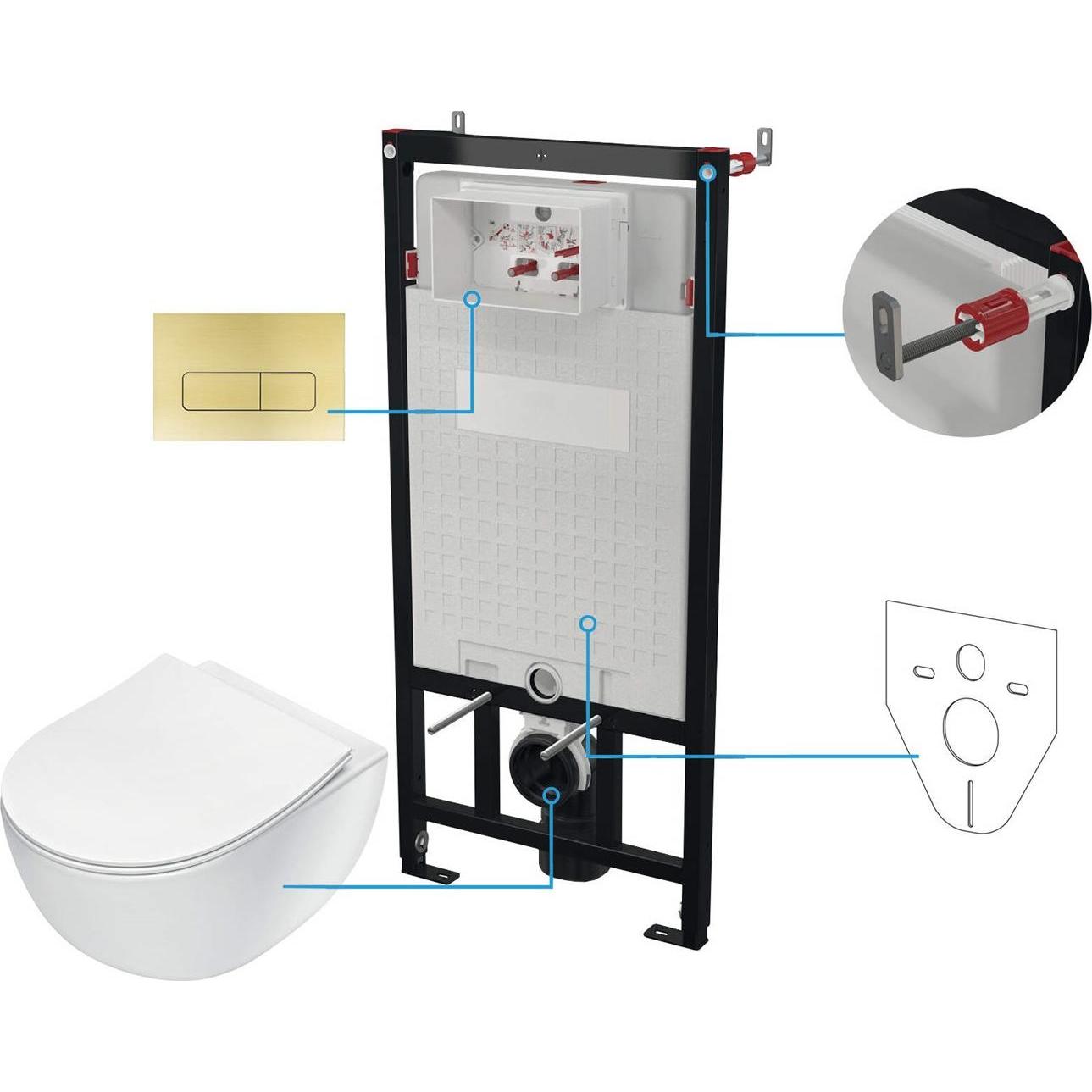 Deante, Toilette + Bidet, 6-in-1 concealed toilet set