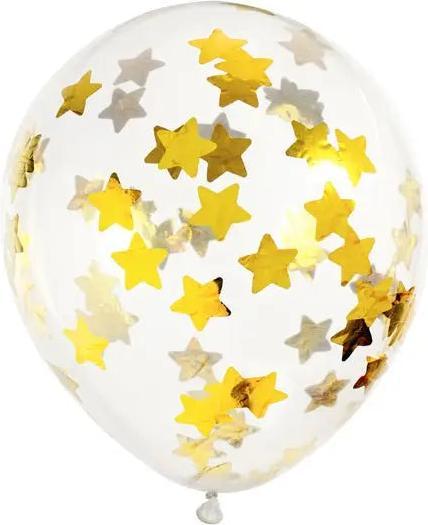 Actual product image Partydeco Star Confetti Balloons Gold (6 x)