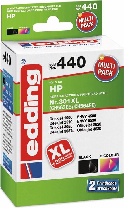 Edding Druckerpatronen Kombi-Pack ersetzt 301, 301XL (BK)