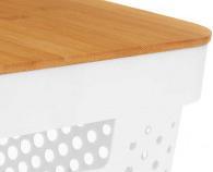 Produktbild Kinvara Mehrzweckbox perforiert Bambusdeckel mdn weiss 14c (26.20 cm)
