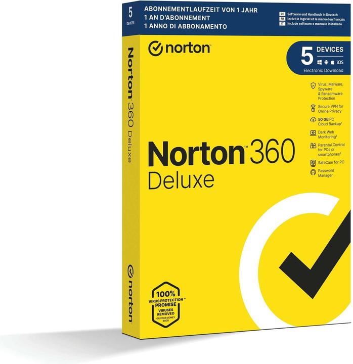 NortonLifeLock 360 Deluxe (5 Utilisateur, 12 mois)
