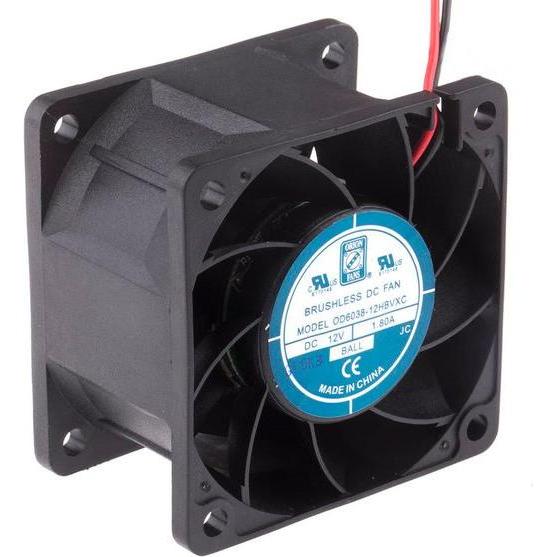 RS PRO DC vane axial fan, 60mm 104cu.m/h 12Vdc (60 mm), Ventola PC