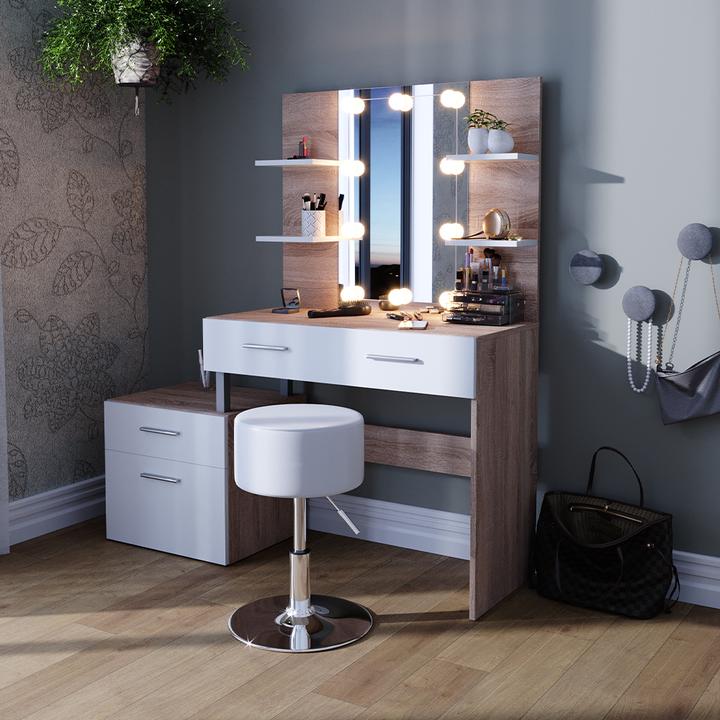 Actual product image Vicco Maria with stool and lighting (132 x 43 x 145.5 cm)
