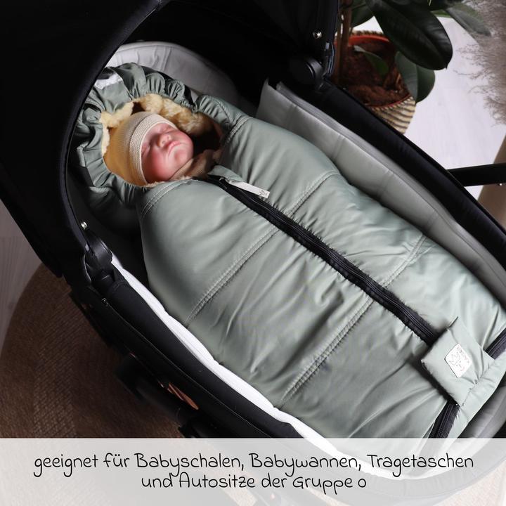 Produktbild Kaiser Baby Kaiser Babyschalen Fusssack aus Lammfell Naadja, salbei green/grey