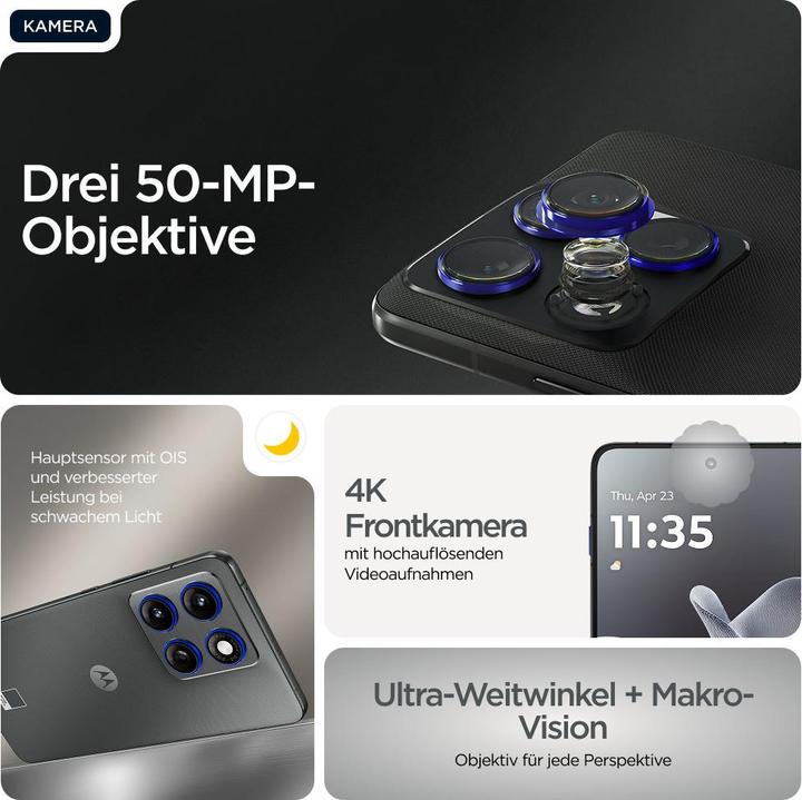 Produktbild Motorola Edge 70 (512 GB, Pantone Gadget Gray, 6.70", SIM + eSIM, 5G)