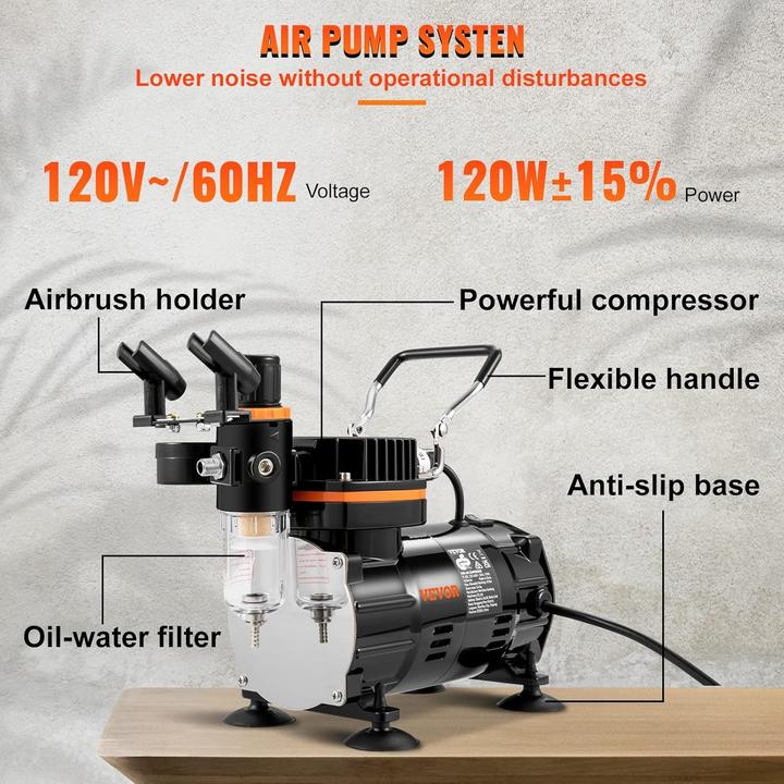 Actual product image Vevor Dual Action Airbrush Spray Gun Set