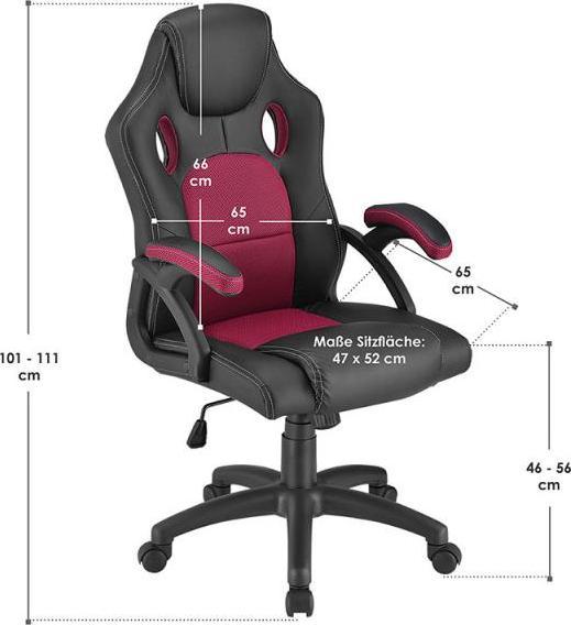 Actual product image Juskys Racing office chair Montreal