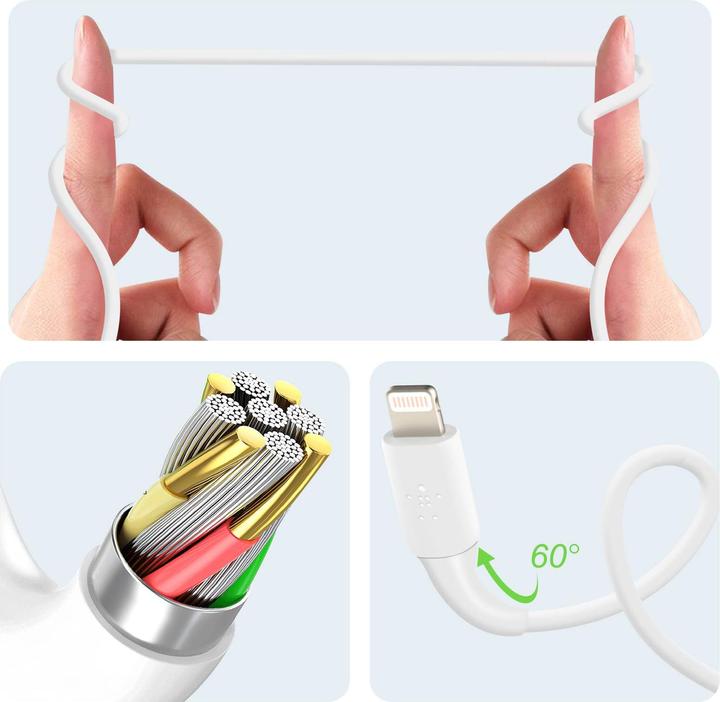Actual product image Belkin USB charging cable Boost Charge USB-A - Lightning 3 m (3 m, USB 2.0)