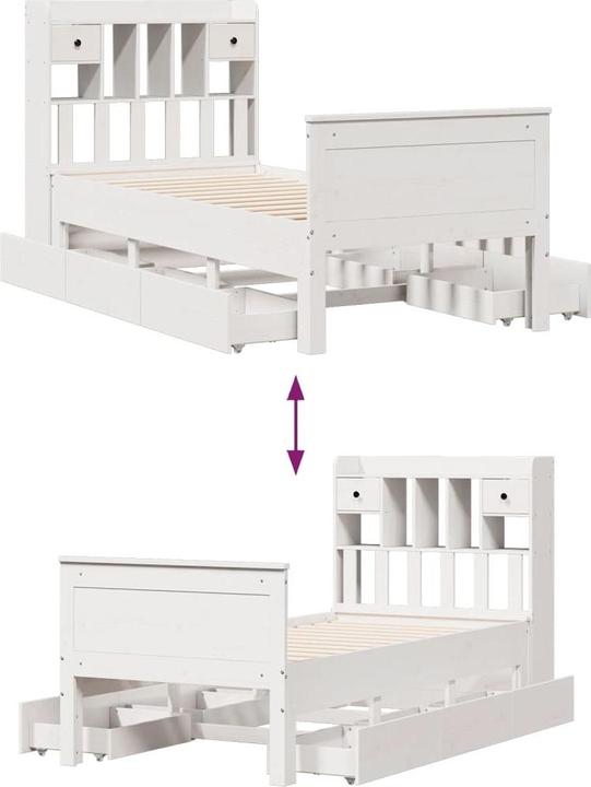 Produktbild vidaXL Bücherregalbett (75 x 190 cm)