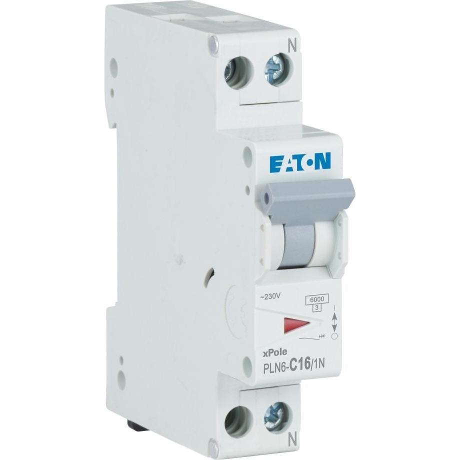 Eaton, Schutzschalter, PLN6-C16/1N-DE Leitungsschutzschalter 16A 1p+N Steckkl. C