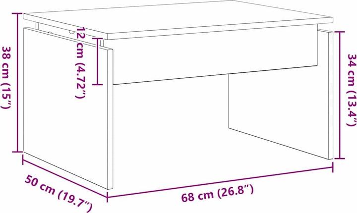 Immagine prodotto VidaXL Tavolino da caffè (68 x 50 x 38 cm)