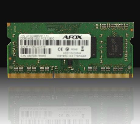 Actual product image AFOX SO-DIMM DDR3 8GB memory module 1600 MHz (1 x 8GB, 1600 MHz, DDR3-RAM, SO-DIMM)