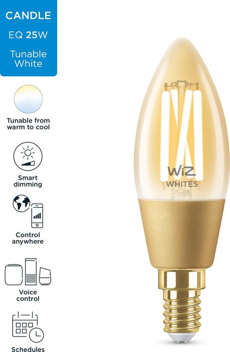 Image du produit WiZ Filament vintage (E14, 4.90 W, 370 lm, 1 x, E)