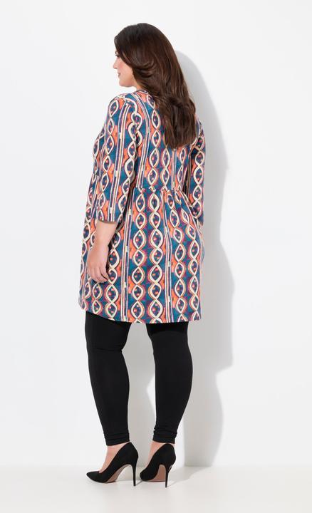 Produktbild Ulla Popken Longshirt, bedruckt, A-Linie, V-Ausschnitt, 3/4-Arm (58)