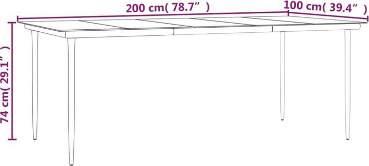Produktbild vidaXL Garten Essgruppe (200 x 100 x 74 cm)