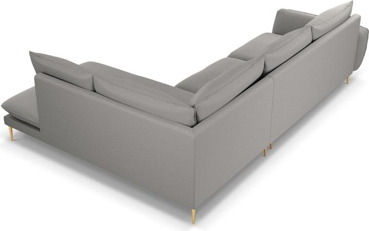 Actual product image Cosmopolitan Design Boucle Right Corner Sofa, "Vienna", 6 Seats, Grey, 275x185x95 Made in Europe (Corner sofa)