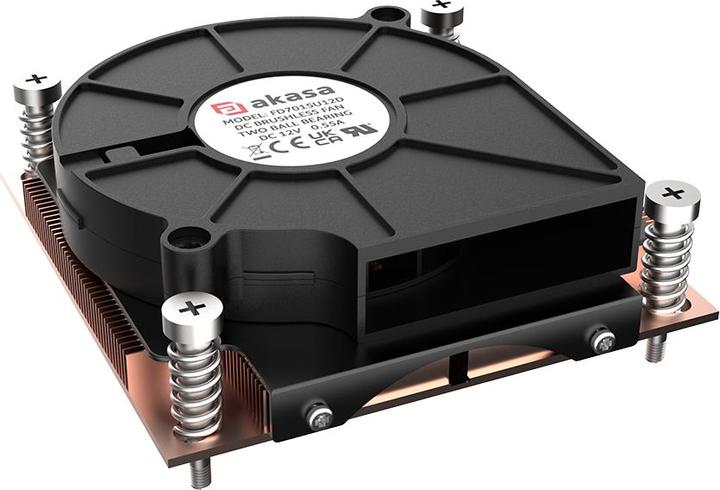 Actual product image Akasa 1U Intel LGA 1700 CPU cooler - copper (28.30 mm)