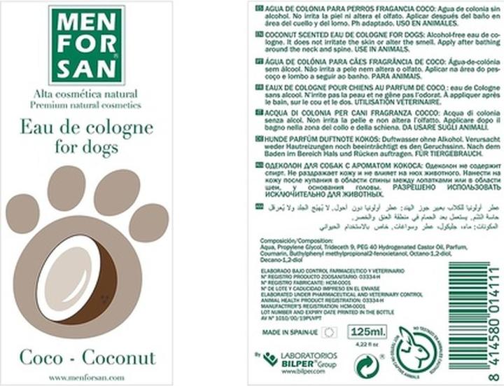 Immagine prodotto Menforsan EAU DE COLOGNE PER CANI #coco 125 ml (Eau de cologne, 125 ml)