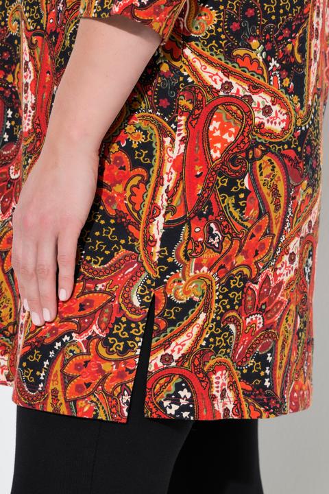 Produktbild Ulla Popken Longshirt, Paisley, A-Linie, Tunika-Ausschnitt, 3/4-Arm (58)
