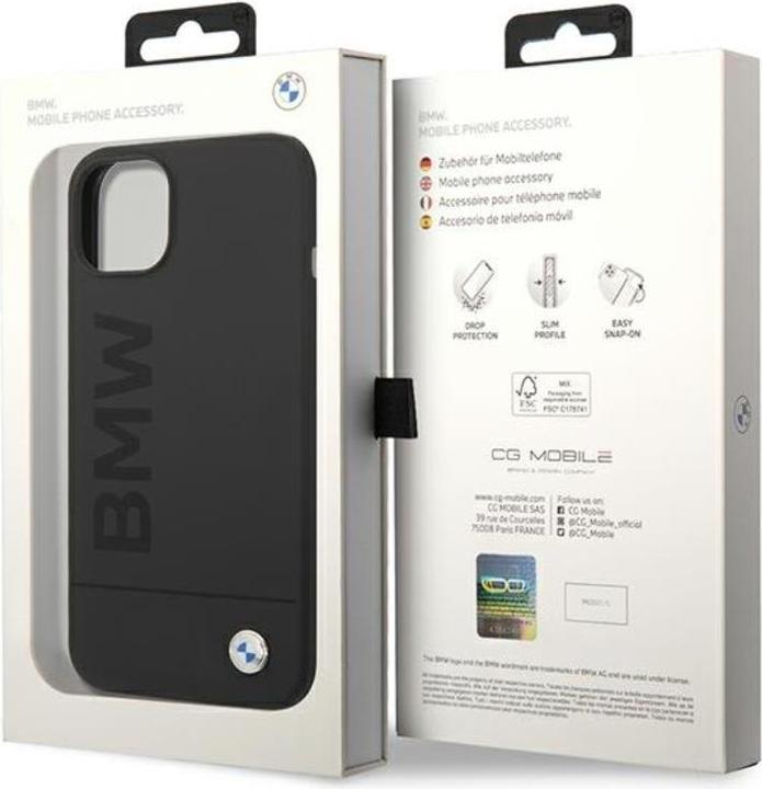 Image du produit BMW Étui BMHMP14MSLBLBK iPhone 14 Plus 6,7" czarny/black hardcase Silicone Signature Logo Magsafe (Apple iPhone 14 Plus)