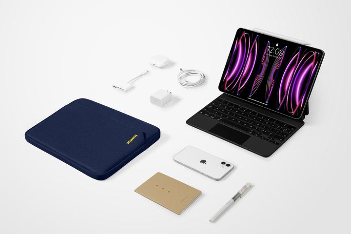 Produktbild tomtoc - Tablet Sleeve (B18A1B2) - for iPad with Shock-Absorbing Padding, 11″ - Navy Blue (Apple iPad Pro 11 2021, Huawei MatePad Pro 11 (2022))