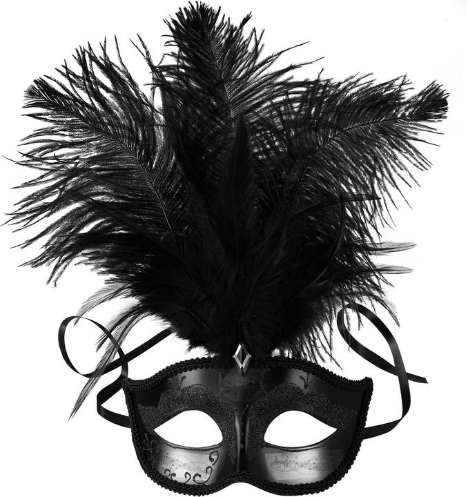 Actual product image tectake Venetian Mask with Feathers