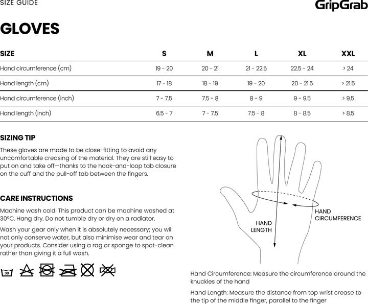 Nutritional values and ingredients GripGrab PACR InsideGrip™ Short Finger Summer Gloves (S)