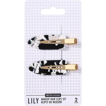 Galeria Hobby, Mollette + clip per capelli, Sister Young Lily Makeup Hair Clips Set Black & White 2 Pieces (2 pz.)