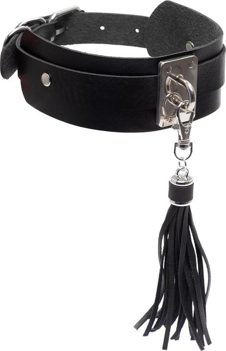Kinky Diva teasing tassel collar black/silver