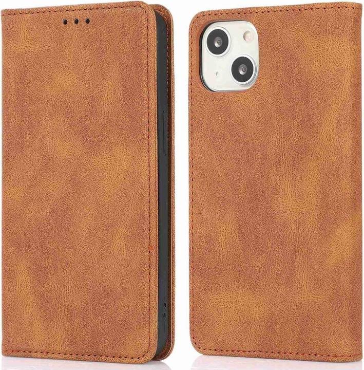 Produktbild Cover-Discount iPhone 15 Plus - Vintage Flip Case Hülle braun (Apple iPhone 15 Plus)