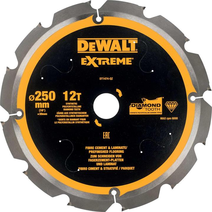 Image du produit DeWalt Lame de scie circulaire PCD 250/30mm 12Z