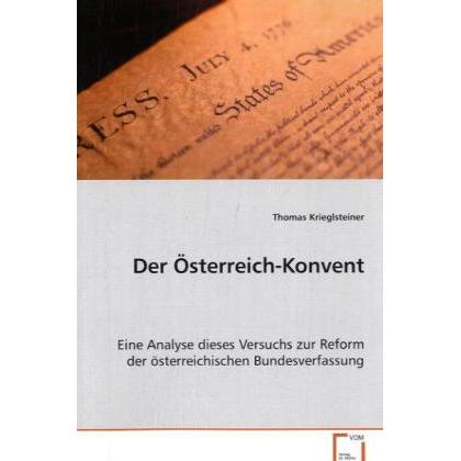 Der Österreich-Konvent, Fachbücher von Thomas Krieglsteiner