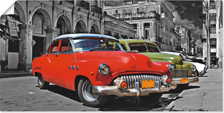 Image du produit Artland Photo sur toile Vue des voitures colorées de La Havane S9EX (100 x 50 cm)