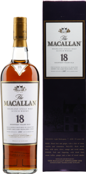 Image du produit Macallan Sherry Oak 18 ans d'âge (Single Malt, Scotch Whisky, 1 x 70 cl)