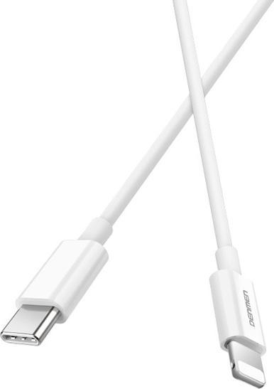Actual product image Denmen USB-PD-Kabel Typ C – Lightning, 20 W, 3,6 A, verstärkt, weiss, 2 m, D65 (2 m, 20 W)