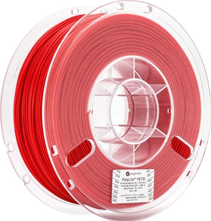Actual product image Polymaker PolyLite PETG V2 - Red - 1.75mm (PETG, 1.75 mm, 1000 g, Red)