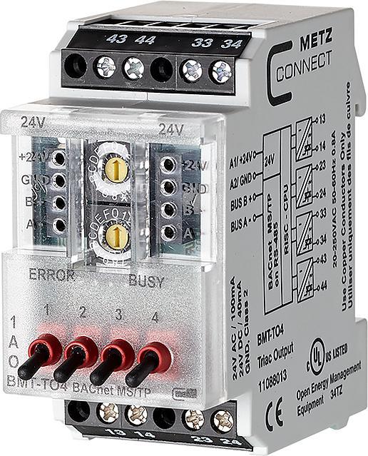 Actual product image Metz Connect Metz 11088013 BMT-TO4 BACnet MS/TP 4DO (Heating actuator)