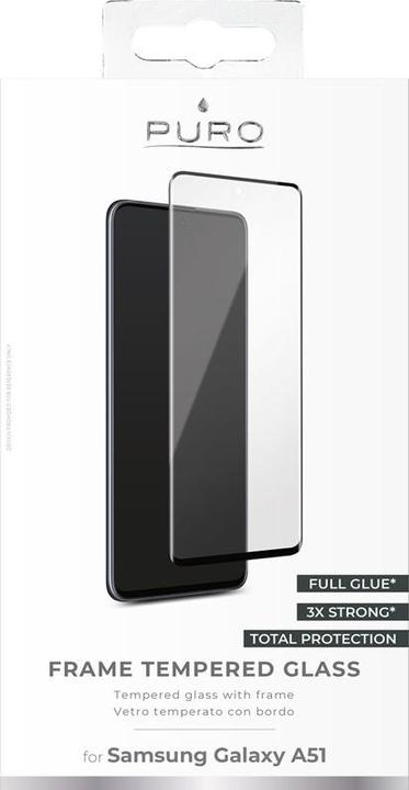 Actual product image Puro Frame Tempered Glass - universal tempered glass for Samsung Galaxy A51 screen (black frame) (1 Piece, Samsung Galaxy A51)