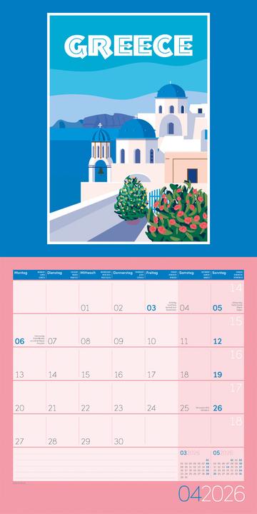 Image du produit Vintage Voyage - Reiseposter - Kalender 2026 - 30x30 (30 x 30 cm, Couverture rigide, Anglais, Français)