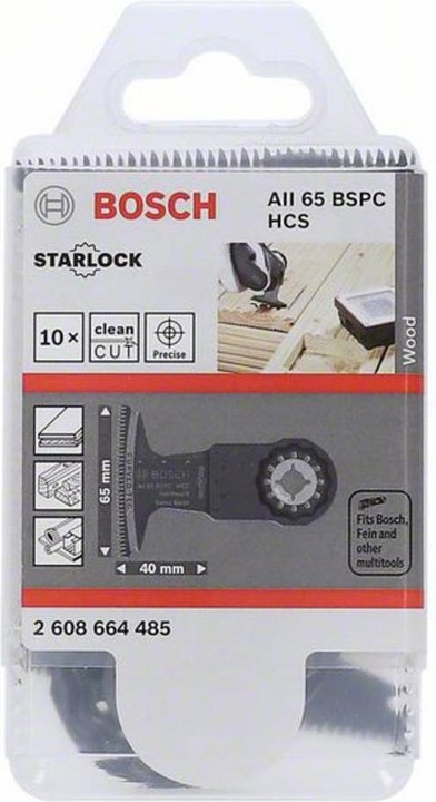 Actual product image Bosch Professional Zubehör HCS plunge cut saw blade AII 65 BSPC. Hard Wood. 40 x 65mm. Pack of 10
