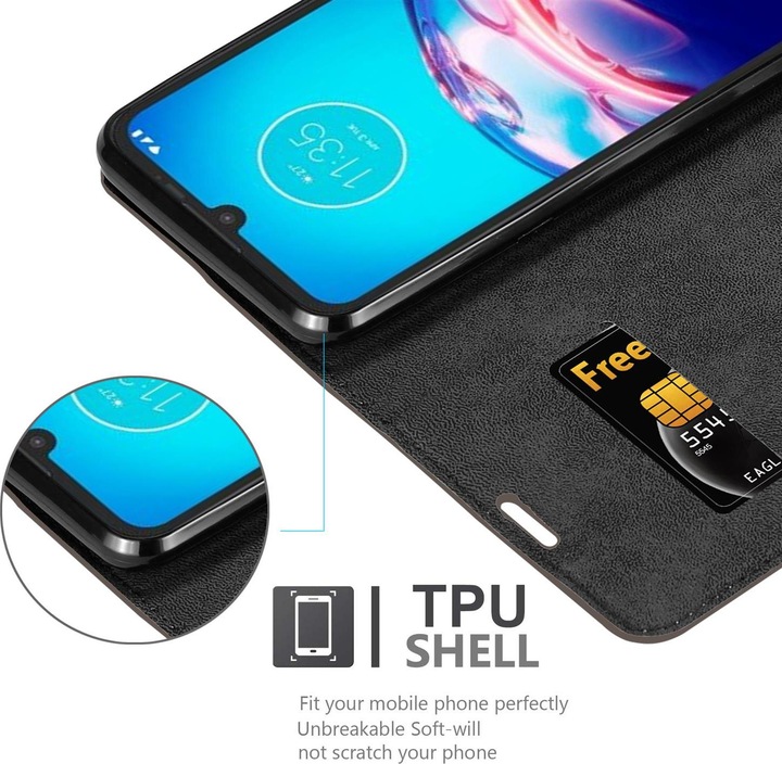 Actual product image Cadorabo Book Invisible Magnet Cover (Motorola Moto E6s)