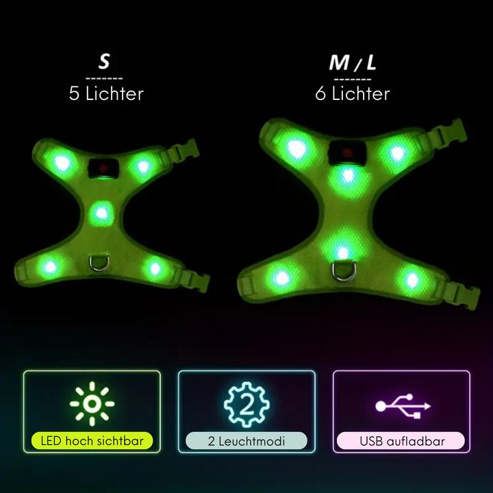 Actual product image Suba LED dog harness (L, Dog, Dog sport, Walks)