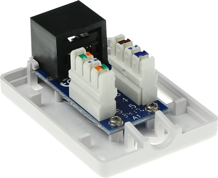Actual product image ACT Surface mounted box unshielded 1 ports CAT5E. Type: CAT5E Wall mountbox c5e 1 prt unsh (Cords)