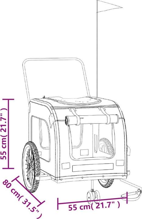 Actual product image vidaXL Fahrradanhänger Hund